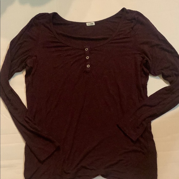 Garage Women's Long Sleeve Top - Maroon - Picture 1 of 3